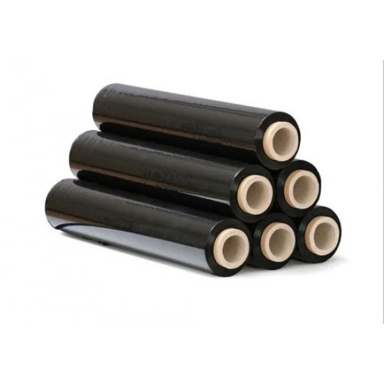 STRETCH FILM ΜΑΥΡΟ 50cm 23mic (1.6kg)  ΚΑΘΑΡΟ 1,3kgr (6 τεμάχια προσφορά)