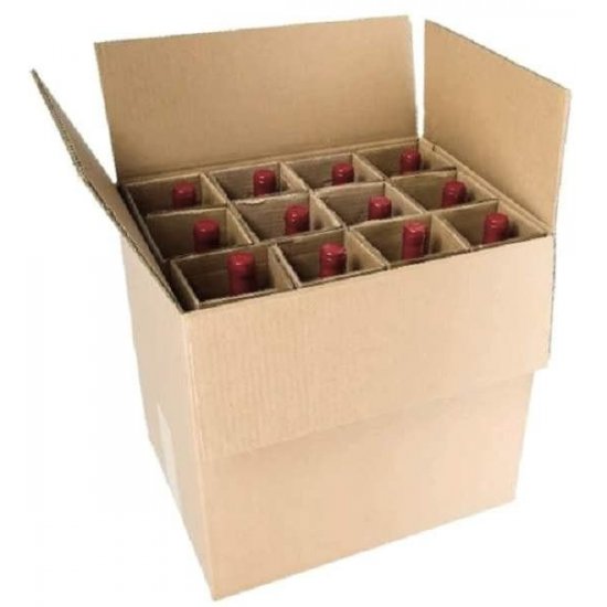 ΧΑΡΤΟΚΙΒΩΤΙΟ 25,5Χ19Χ28,5 DORICA ( ΓΥΑΛΙΝΟ 12τεμX500ml) ΜΕ ΚΥΨΕΛΗ 